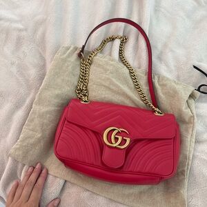 Gucci Marmont red flap bag matelesse